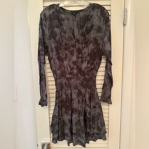 Rails Charcoal Tie-Dye Long Sleeve Dress